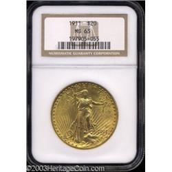 1911 $20 MS63 NGC.