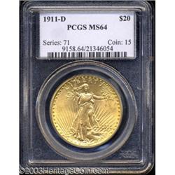 1911-D $20 MS64 PCGS.