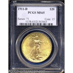 1911-D $20 MS65 PCGS.