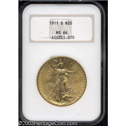 1911-S $20 MS64 NGC.