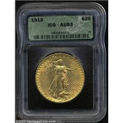 1913 $20 AU53 ICG.