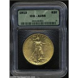 1913 $20 AU55 ICG.