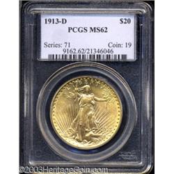 1913-D $20 MS62 PCGS.