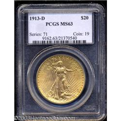 1913-D $20 MS63 PCGS.
