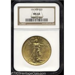 1913-D $20 MS64 NGC.
