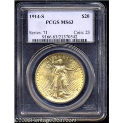 1914-S $20 MS63 PCGS.