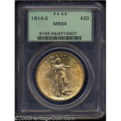 1914-S $20 MS64 PCGS.