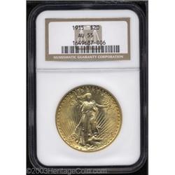 1915 $20 AU55 NGC.
