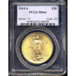 1915-S $20 MS64 PCGS.