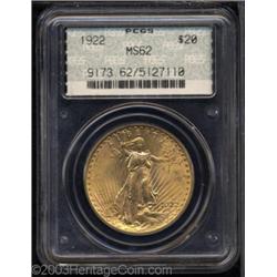 1922 $20 MS62 PCGS.