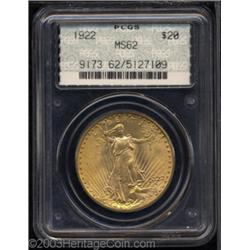 1922 $20 MS62 PCGS.