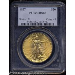 1927 $20 MS65 PCGS.