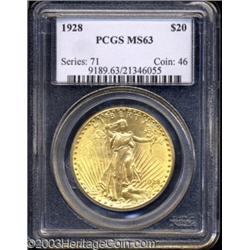 1928 $20 MS63 PCGS.
