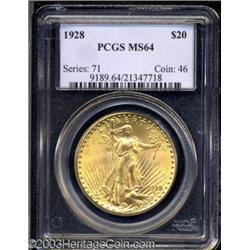 1928 $20 MS64 PCGS.