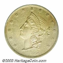 1855 $20 Kellogg &amp; Co. Twenty Dollar AU50 PCGS.