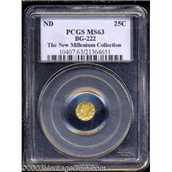 Undated 25C Liberty Round 25 Cents, BG-222, R.2, MS63 PCGS.