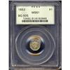 Image 1 : 1853 $1 Liberty Octagonal 1 Dollar, BG-505, R.4, MS61 PCGS.