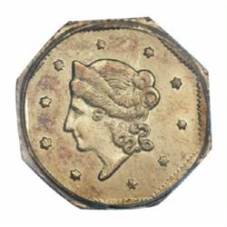 1854 $1 Liberty Octagonal 1 Dollar, BG-508, High R.4, MS62 PCGS.