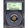 Image 1 : 1855/4 $1 Liberty Octagonal 1 Dollar, BG-511, High R.4, MS60 PCGS.