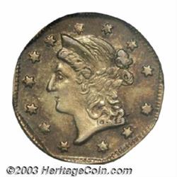 1854 $1 Liberty Octagonal 1 Dollar, BG-534, High R.6, AU50 PCGS.