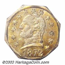 1872 25C Washington Octagonal 25 Cents, BG-723, Low R.6, MS63 PCGS.