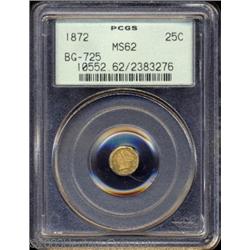1872 25C Liberty Octagonal 25 Cents, BG-725, High R.5, MS62 PCGS.