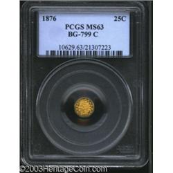 1876 25C Indian Octagonal 25 Cents, BG-799C, High R.4, MS63 PCGS.