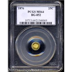 1876 25C Indian Round 25 Cents, BG-852, High R.5, MS64 PCGS.