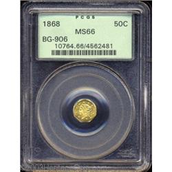 1868 50C Liberty Octagonal 50 Cents, BG-906, High R.4, MS66 PCGS.