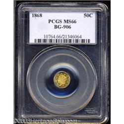 1868 50C Liberty Octagonal 50 Cents, BG-906, High R.4, MS66 PCGS.