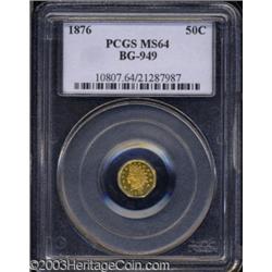 1876 50C Indian Octagonal 50 Cents, BG-949, R.4, MS64 PCGS.