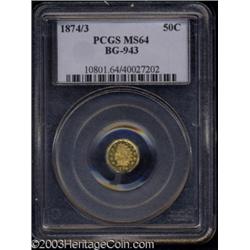 1874 50C Indian Octagonal 50 Cents, BG-959, R.7, MS64 PCGS.