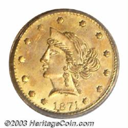 1871 50C Liberty Round 50 Cents, BG-1044, High R.6, MS64 PCGS.