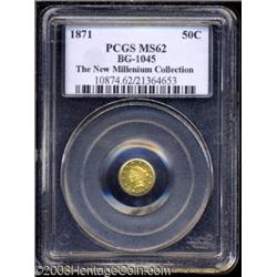 1871 50C Liberty Round 50 Cents, BG-1045, R.5, MS62 PCGS.