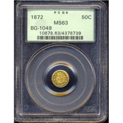 1872 50C Indian Round 50 Cents, BG-1049, R4, MS63 PCGS.