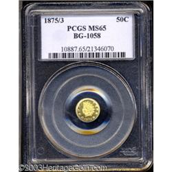 1875/3 50C Indian Round 50 Cents, BG-1058, R.3, MS65 PCGS.