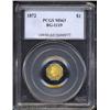 Image 1 : 1872 $1 Indian Octagonal 1 Dollar, BG-1119, High R.5, MS63 PCGS.