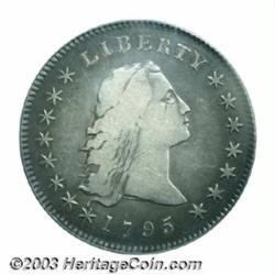 1795 $1 Flowing Hair, Two Leaves Fine 12 PCGS.
