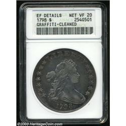 1798 $1 Large Eagle--Graffiti, Cleaned--ANACS. XF Details, Net VF20.