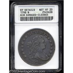 1798 $1 Large Eagle--Rim Damaged, Cleaned--ANACS. XF Details, Net VF20.