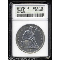 1841 $1--Cleaned--ANACS. AU Details, Net XF45.