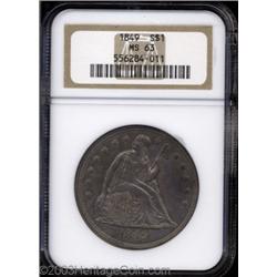 1849 $1 MS63 NGC.