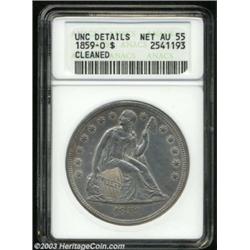1859-O $1--Cleaned--ANACS. Unc Details, Net AU55.