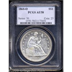 1860-O $1 AU58 PCGS.