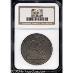 1860-O $1 MS61 NGC.