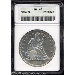 1866 $1 Motto MS60 ANACS.