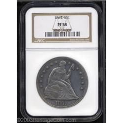 1867 $1 PR58 NGC.