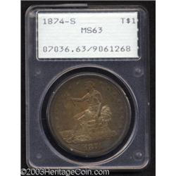 1874-S T$1 MS63 PCGS.