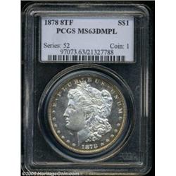 1878 8TF $1 MS63 Deep Mirror Prooflike PCGS.