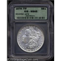 1878 7TF $1 Reverse of 1878 MS65 ICG.